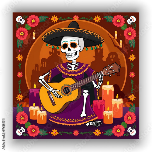 Creative social media post design template for Día de Muertos-ai generated

 photo