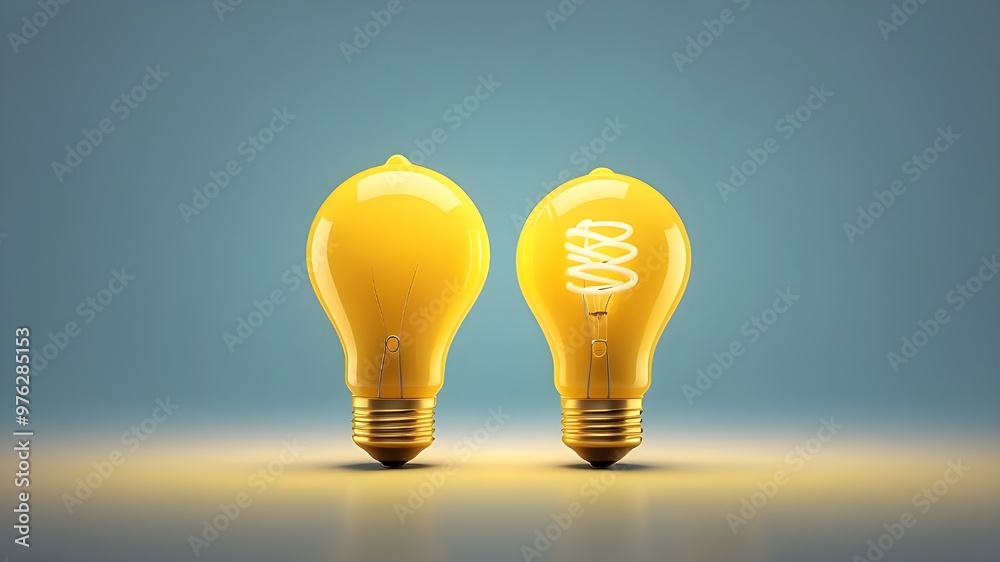 Minimal yellow lightbulb icon in 3D cartoon style. Concepts of idea, solution, business, and strategy.
Minimal yellow lightbulb icon in 3D cartoon style. Concepts of idea, solution, business, and strategy.
