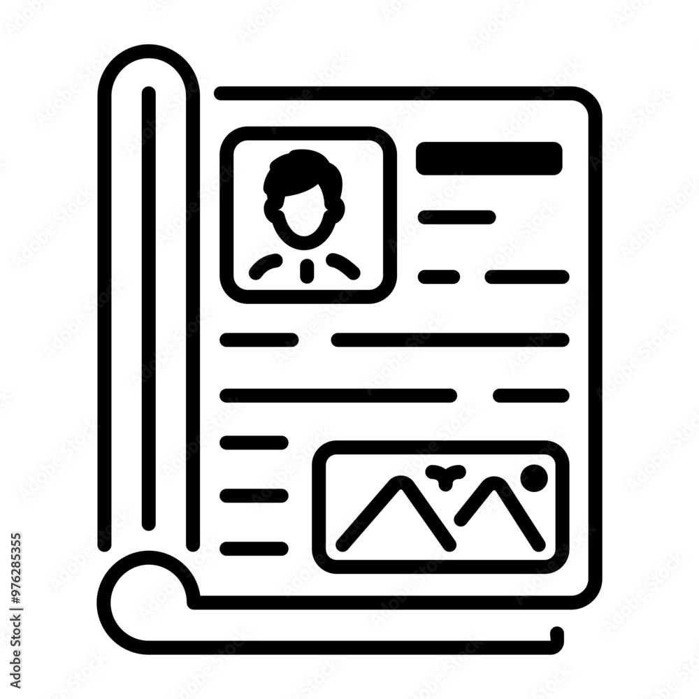 A line icon of film magazine A line icon of film magazine