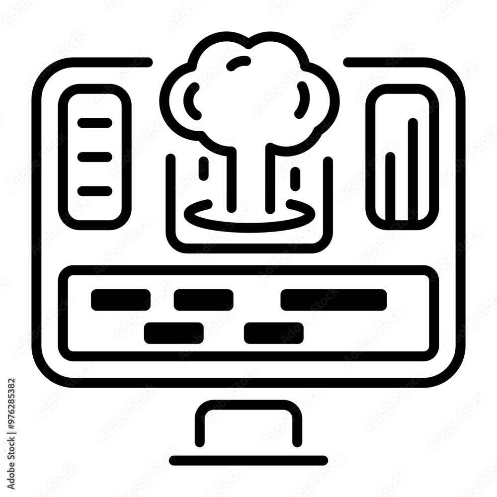 An outline style icon of vfx effects software An outline style icon of vfx effects software