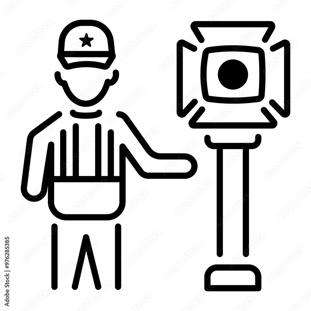 Linear style icon of studio gaffer