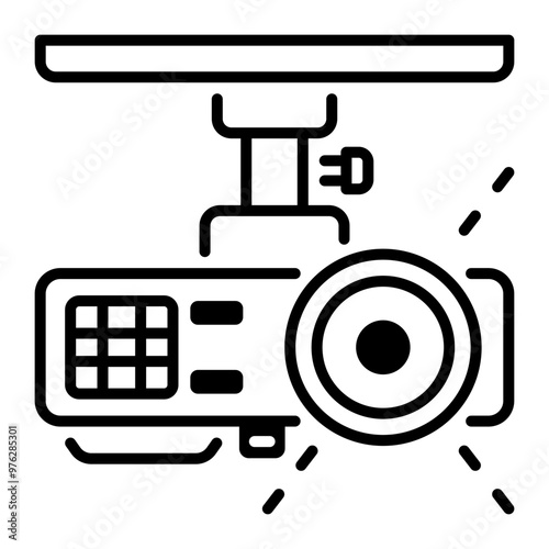 An outline style icon of movie projector 