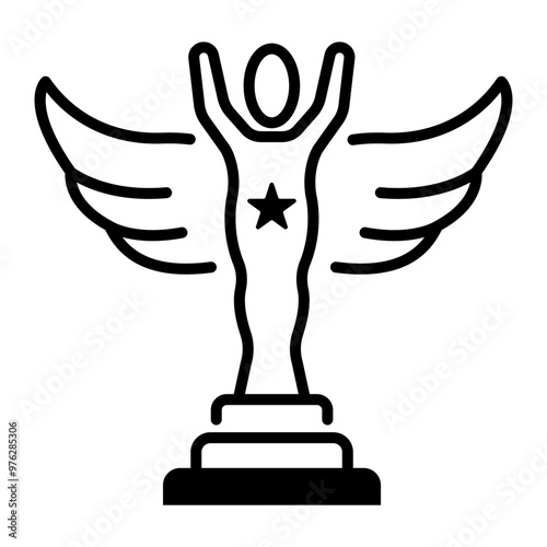 An outline icon of film award 