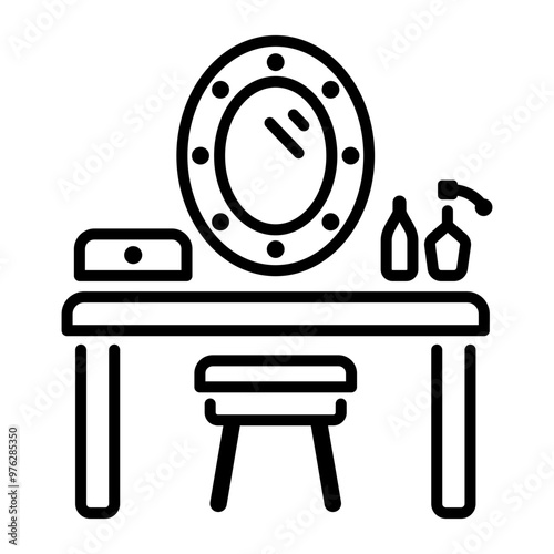 A line style icon of dressing table 