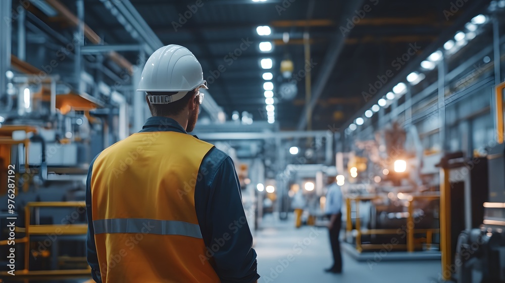 The production line of the car factory is located in an industrial park, with modern equipment and workers toiling inside