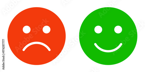 satisfaction rating expression vector. face, emote, symbol, illustration.