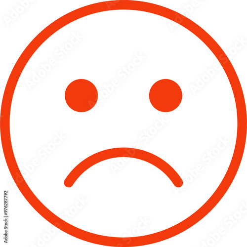 sad expression vector. face, emote, symbol, illustration.