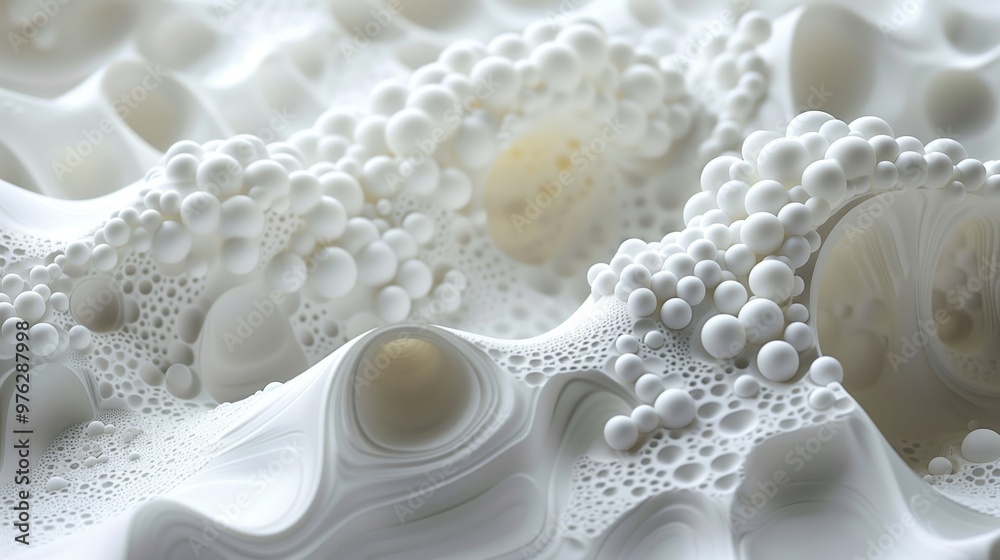 3D Printed Wall Art of White Bubbles Resembling Foam with a High Fidelity Design 3D Printed Wall Art of White Bubbles Resembling Foam with a High Fidelity Design