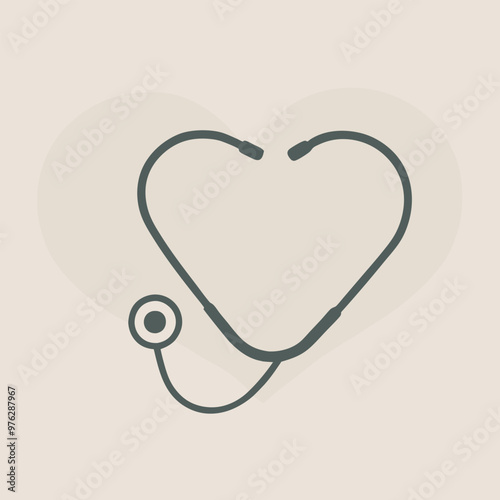 a Stethoscope Vector, silhouette vector art illustration clipart, isolated white background 