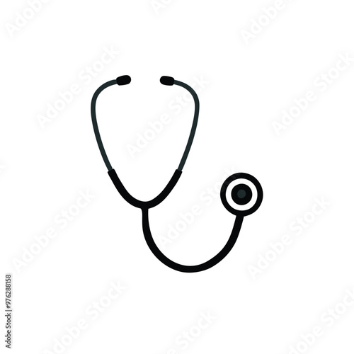 a Stethoscope Vector, silhouette vector art illustration clipart, isolated white background 