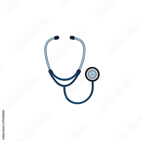 a Stethoscope Vector, silhouette vector art illustration clipart, isolated white background 