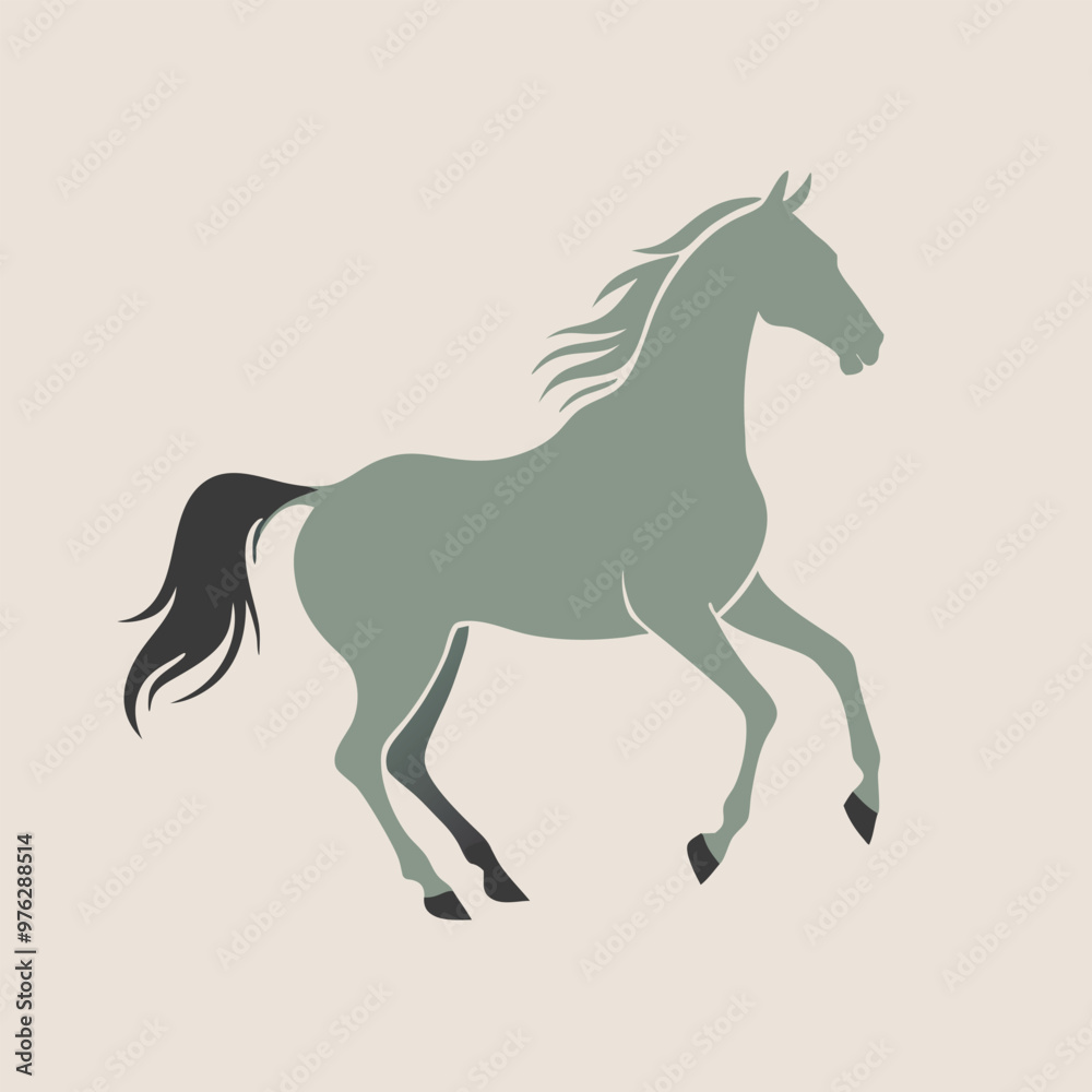 Obraz premium horse silhouette hind legs, silhouette vector art illustration clipart 