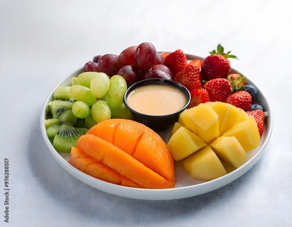 Fruit platter with dipping sauce Fruit platter with dipping sauce