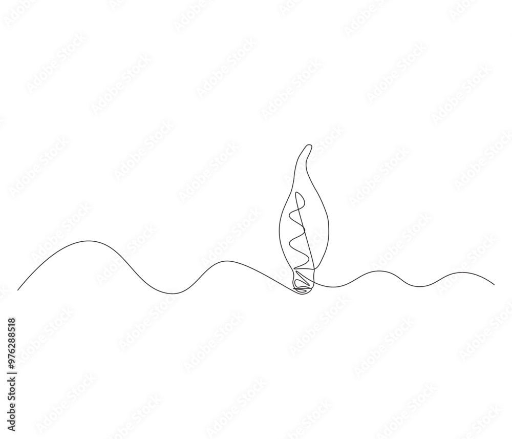 Fototapeta premium Light bulb continuous line vector illustration with editable stroke. Single line art of light bulb for business idea, brainstorm or electricity concept
