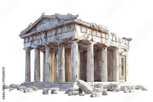 Greek Temple, cut out. Ancient temple, transparent.