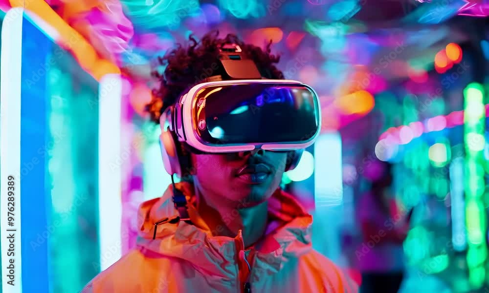 Exploring vibrant virtual worlds with immersive VR technology after dark