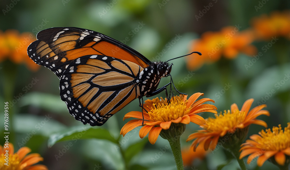 Fototapeta premium beautiful flower with butterfly new look