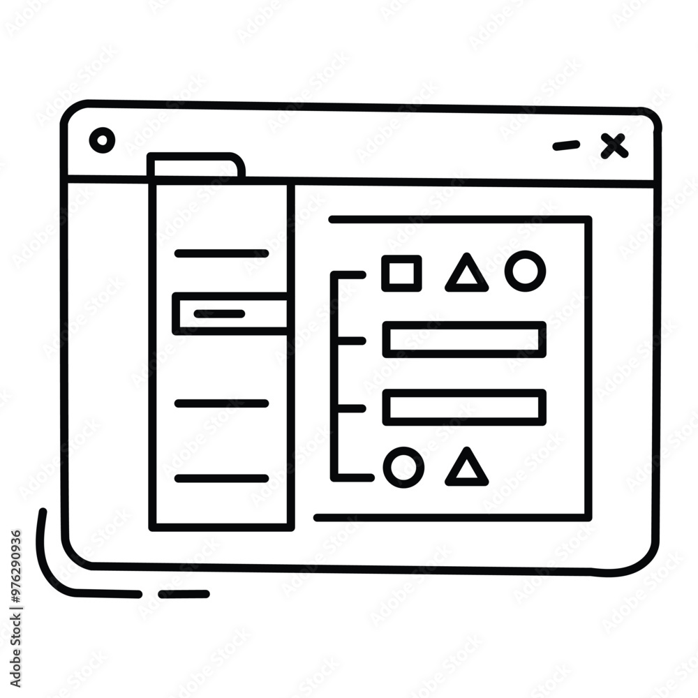 Megamenu Icon Design. Representing Navigation. Design. User Interface. Website. Vector icon. Megamenu Icon Design. Representing Navigation. Design. User Interface. Website. Vector icon.