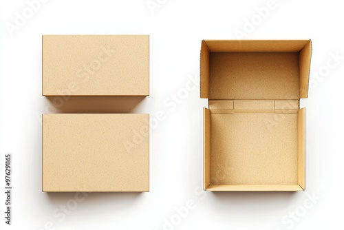 The paper box is blank with a pinch lock for branding. This is an illustration of a 3D render.