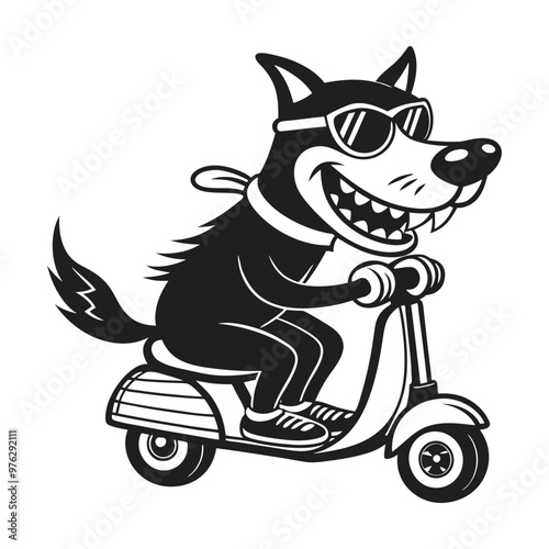 Funny Dog Riding A Motorcycle