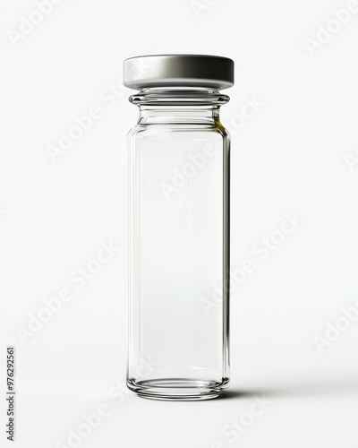 Apothecary bottle with glass stopper for mock up and branding, 3D render illustration.