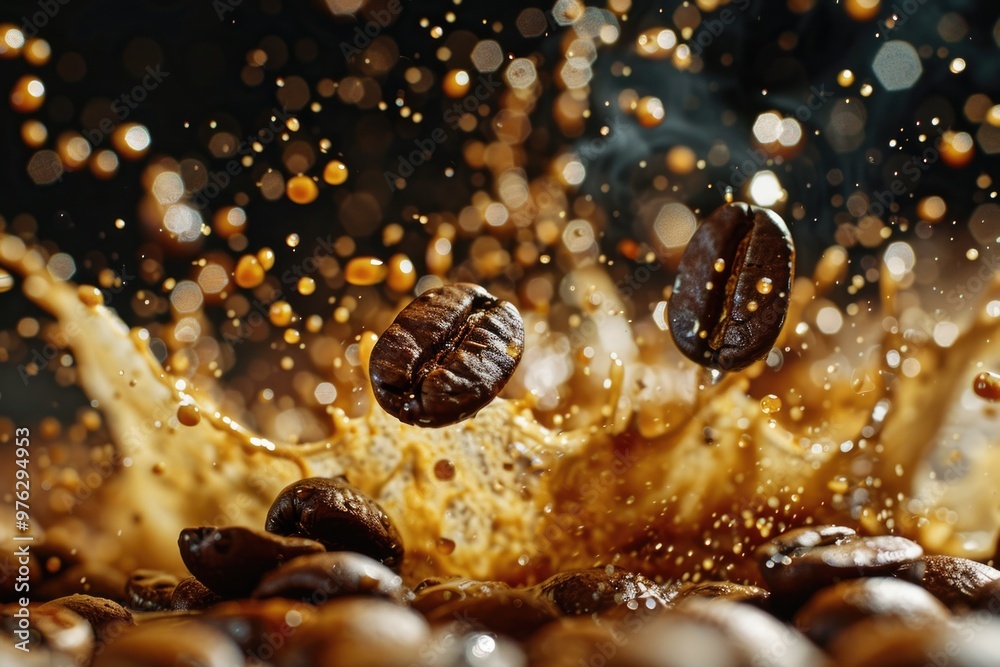 A heap of coffee beans pouring onto the ground