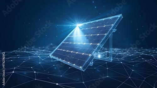 Abstract Solar Panel Energy Network Technology Design photo