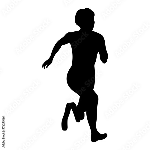 Runner with amputee legs running distance.Disabled athlete on prostheses.Concept of unlimited possibilities.Vector illustration.