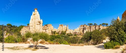 The Organs of Ille sur Têt, or fairy chimneys, in the Pyrenees Orientales, in Catalonia, in Occitanie, France photo