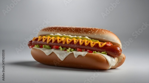 hot dog with ketchup and mustard