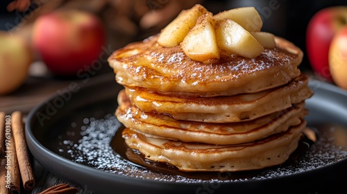 Apple pancakes with cinnamon