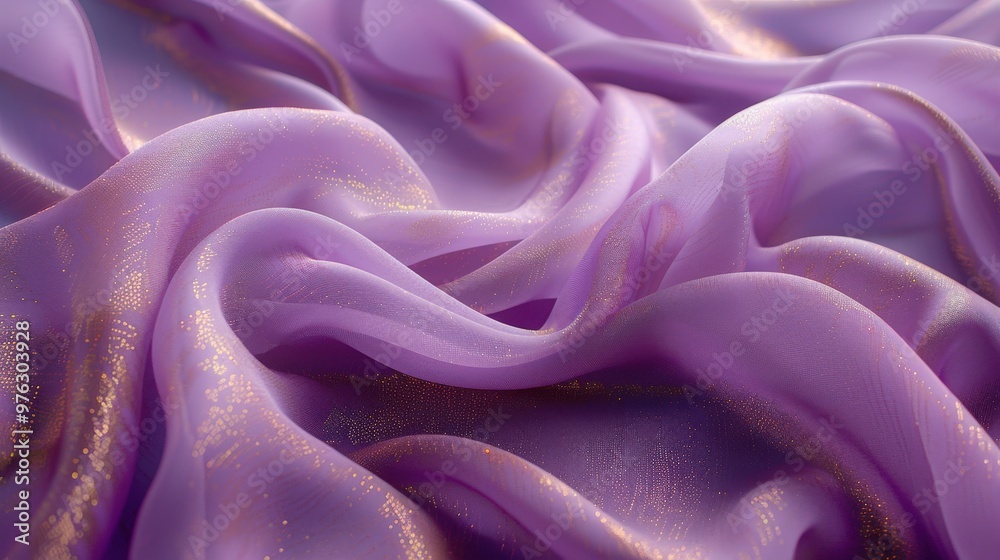 Silk Fabric with Smooth Lavender and Subtle Gold Highlights Silk Fabric with Smooth Lavender and Subtle Gold Highlights