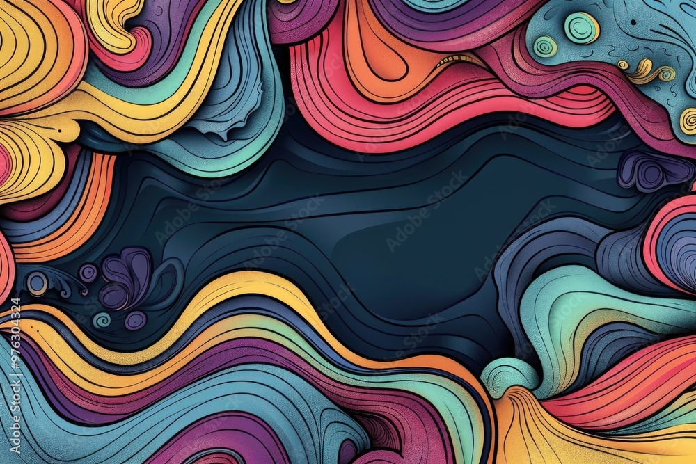 Colorful abstract background featuring waves and bubbles Colorful abstract background featuring waves and bubbles