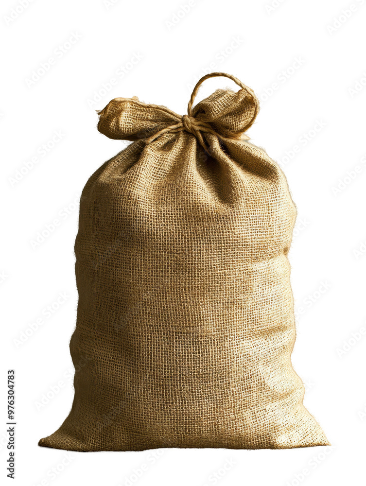 Burlap sandbag tied with a rope isolated on a transparent background Burlap sandbag tied with a rope isolated on a transparent background