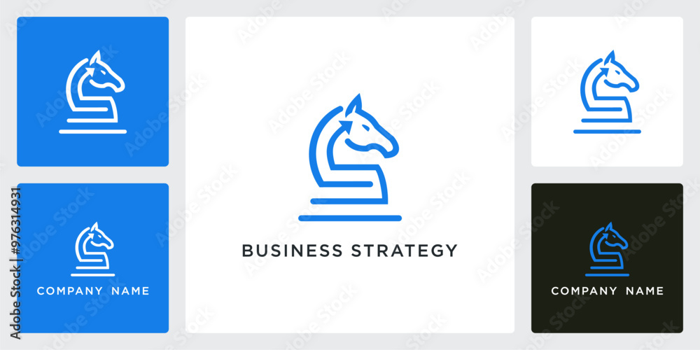 Vector of business strategy icon and logo design template
