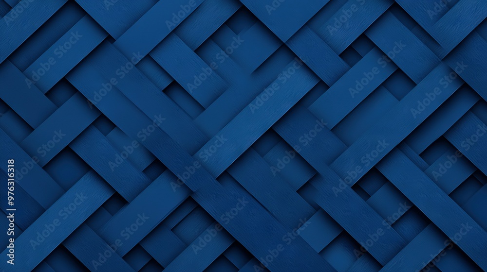 A deep blue wallpaper featuring a diagonal design at the top and bottom edges, while covering only the lower portion of the wall A deep blue wallpaper featuring a diagonal design at the top and bottom edges, while covering only the lower portion of the wall