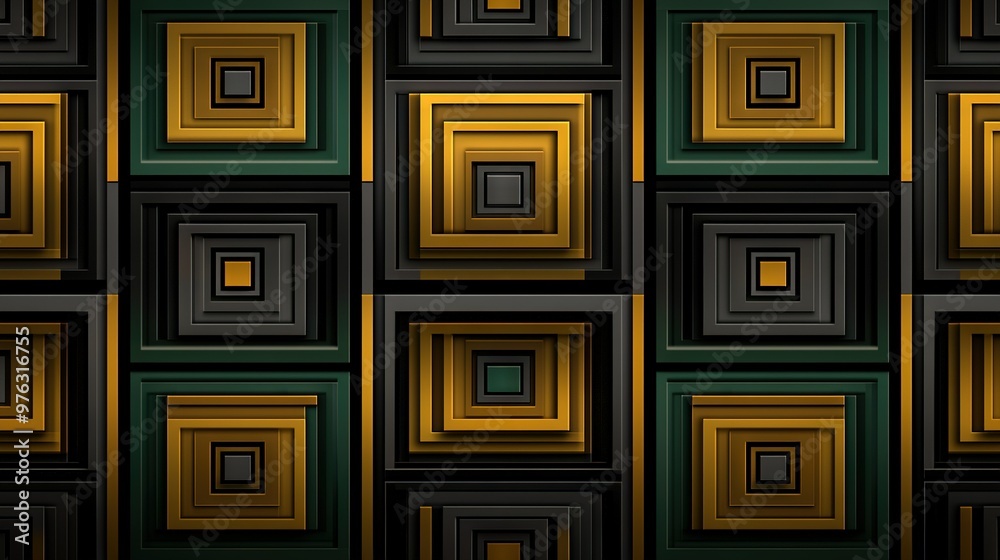 Black-and-gold background with squares-in-rectangles in the middle of squares in rectangles Black-and-gold background with squares-in-rectangles in the middle of squares in rectangles