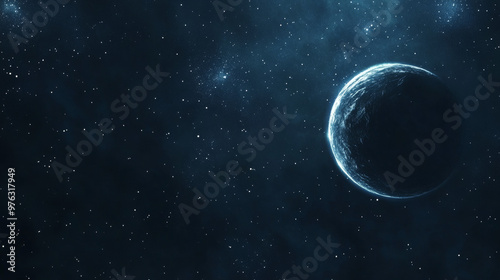 Fototapeta Naklejka Na Ścianę i Meble -  Realistic star pattern. Deep interstellar space. Stars, planets and moons. Various science fiction creative backdrops. Space art. Imaginary cosmic backdrop. 