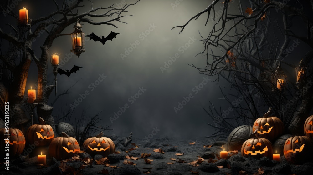 Halloween with Pumpkins and Candles Halloween with Pumpkins and Candles