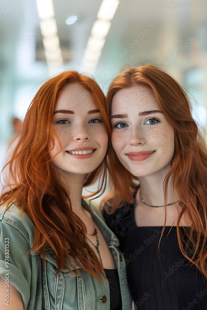 Redhead Twins Smiling Indoor Bright Creative Happy Friends | AI Generated Redhead Twins Smiling Indoor Bright Creative Happy Friends | AI Generated