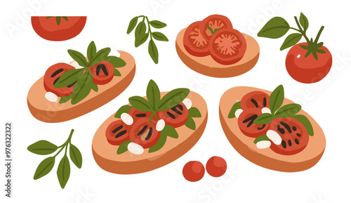 Bruschetta - Food Illustration