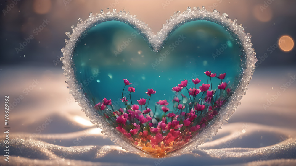 Fototapeta premium Heart shape for Love concept, Valentine's Day concepts. love symbol, concept for Valentine's Day, wedding etc. Heart elements for love concept design. AI generated image