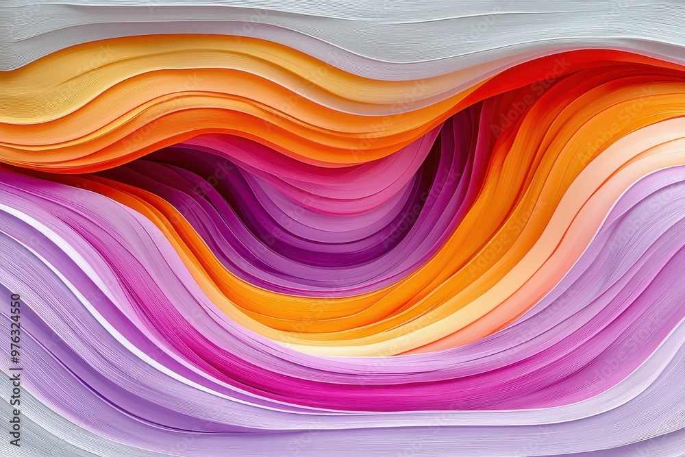 Vibrant abstract wavy background with overlapping layers of colorful waves in warm tones Vibrant abstract wavy background with overlapping layers of colorful waves in warm tones