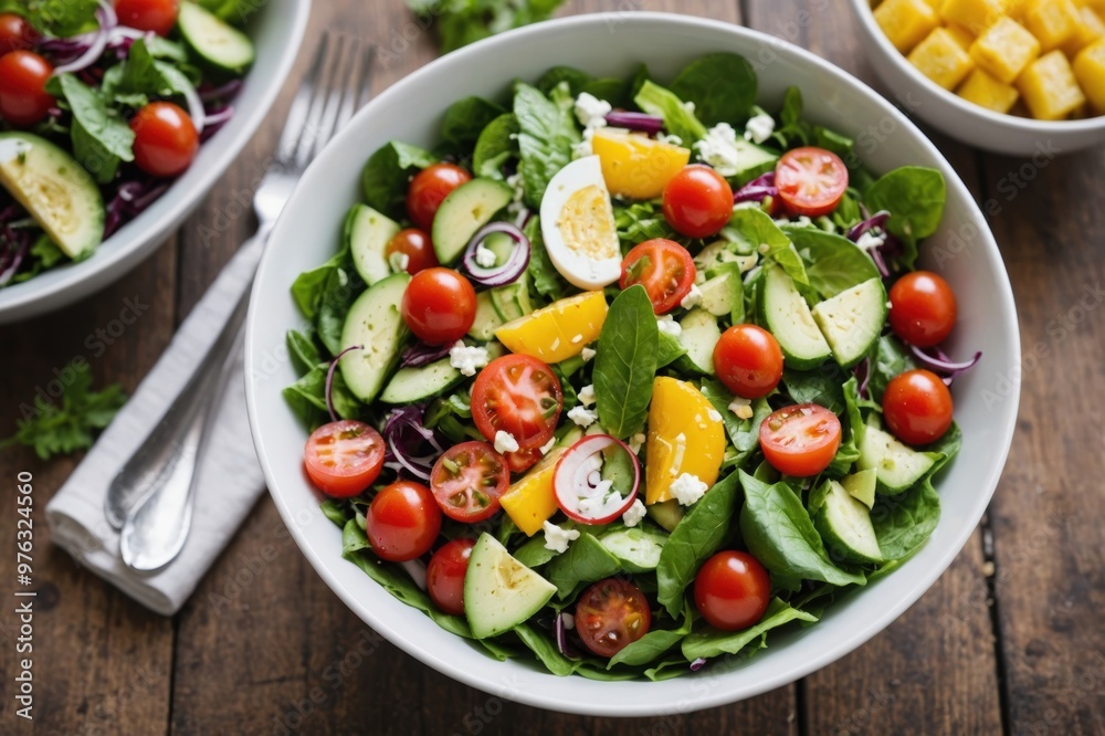 Healthy summer salads in bowls Healthy summer salads in bowls