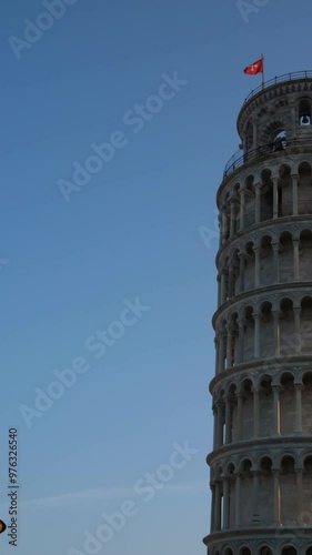 Leaning Tower of Pisa in Pisa, Italy - Leaning Tower of Pisa known worldwide for its unintended tilt and famous travel destination of Italy. It is situated near The Pisa Cathedral.