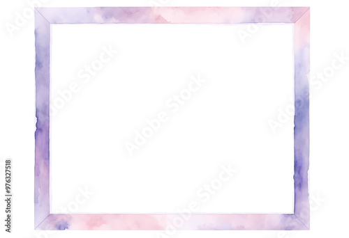 Purple and pink watercolor frame on a transparent background photo