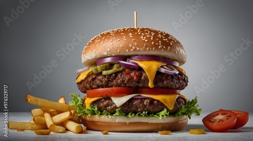 king burger and french fries
