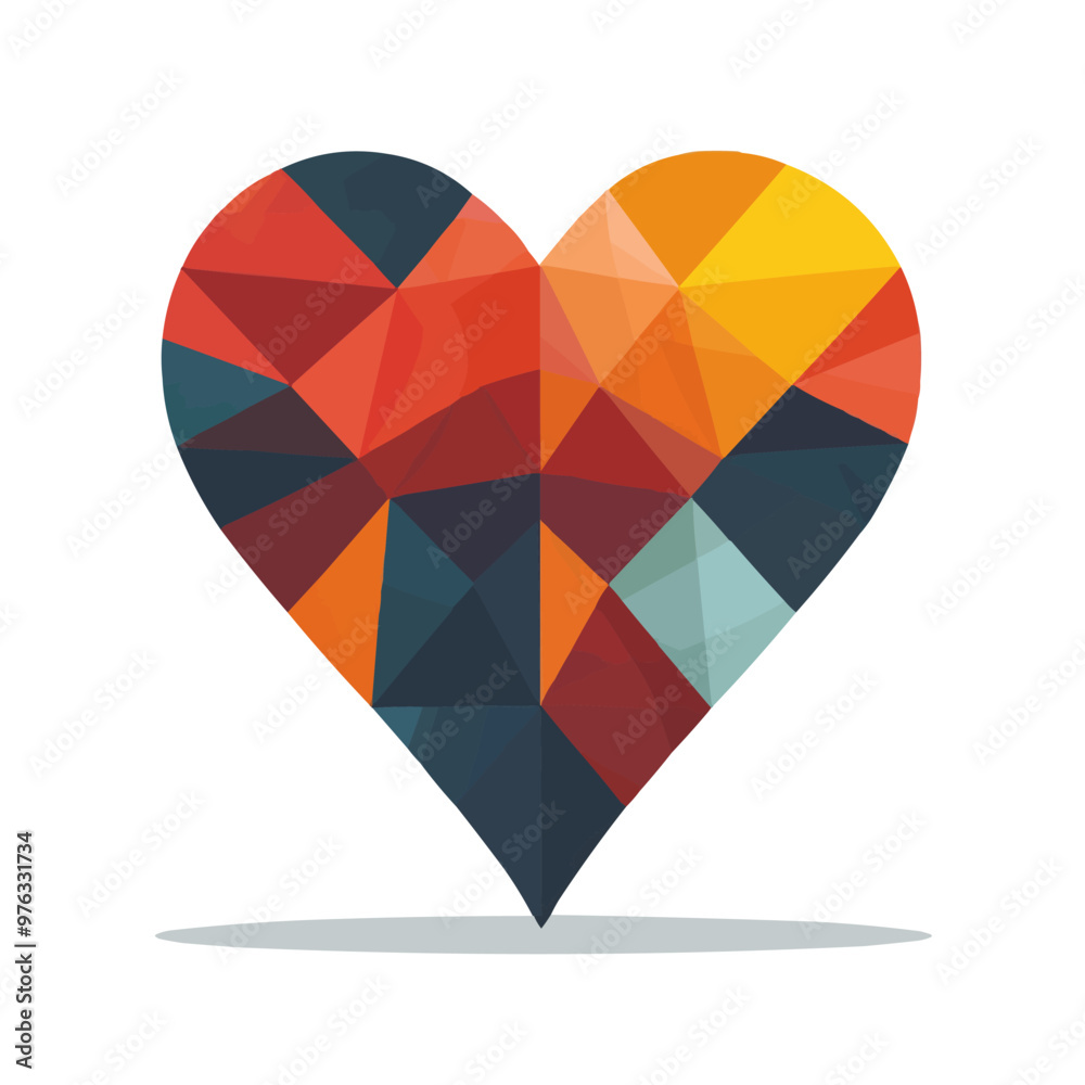 Abstract heart icon flat on white isolated background, vector design. Abstract heart icon flat on white isolated background, vector design.