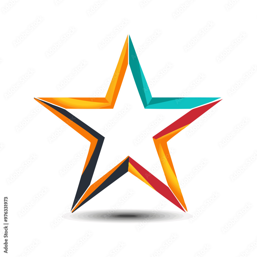 Abstract star icon flat on white isolated background, vector design. Abstract star icon flat on white isolated background, vector design.