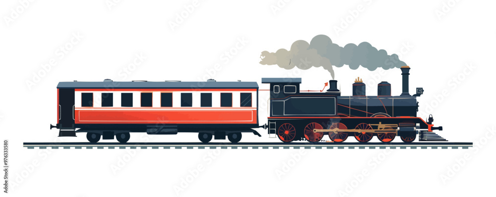 custom made wallpaper toronto digitalold train vector flat minimalistic isolated illustration